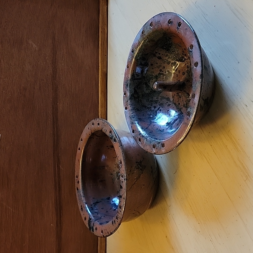 2 hand thrown jewelry bowls